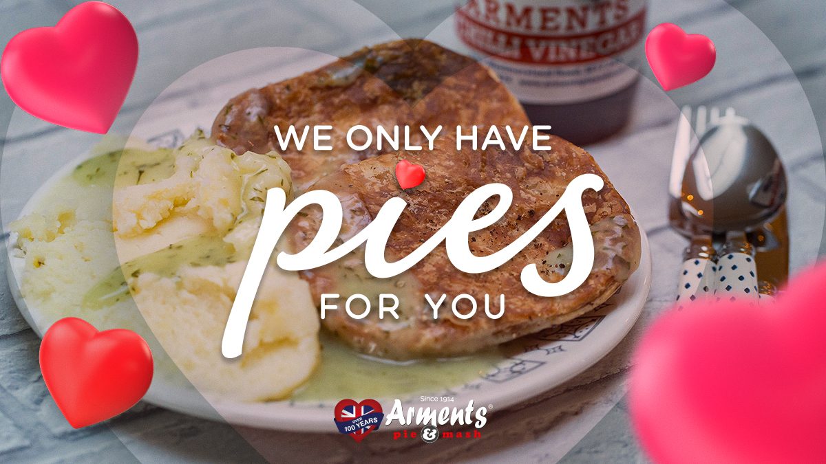 Arments Pie & Mash London - Valentines Day 2024